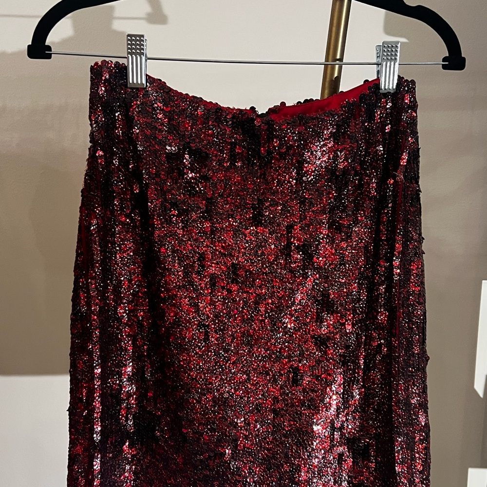 Sequin Red Skirt